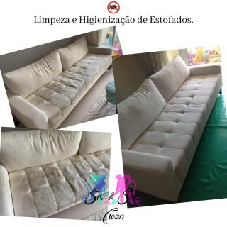 Estofado de Linho Branco Serviço de Limpeza de Móveis de Tecido Higienização de Estofados de Tecido